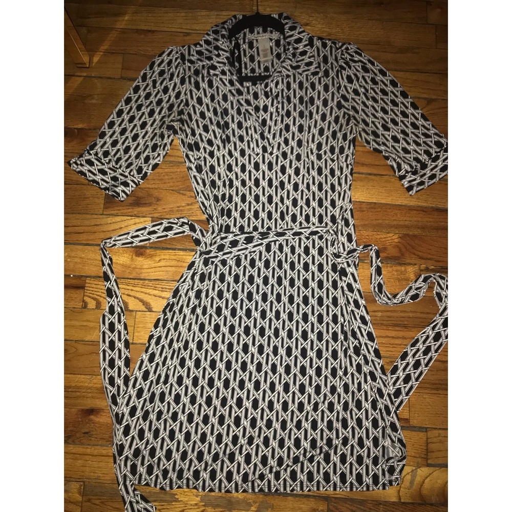 Laundry wrap dress with basketweave pattern